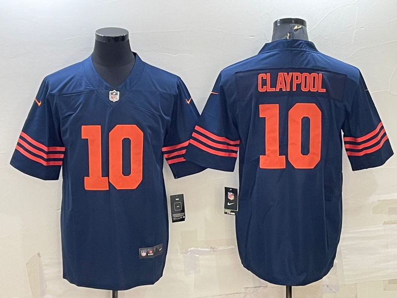 Men's Chicago Bears Chase Claypool #10 Navy Jersey